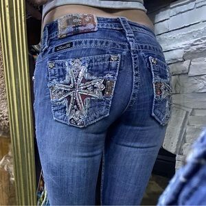Miss Me Jeans Size 24 Mid-Rise Bootcut 34” Inseam